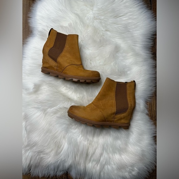 Sorel Joan of Arctic Wedge II Chelsea Boot Bootie Camel Brown - Picture 10 of 10